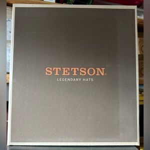 Stetson Brown Hat Box with Orange Logo
